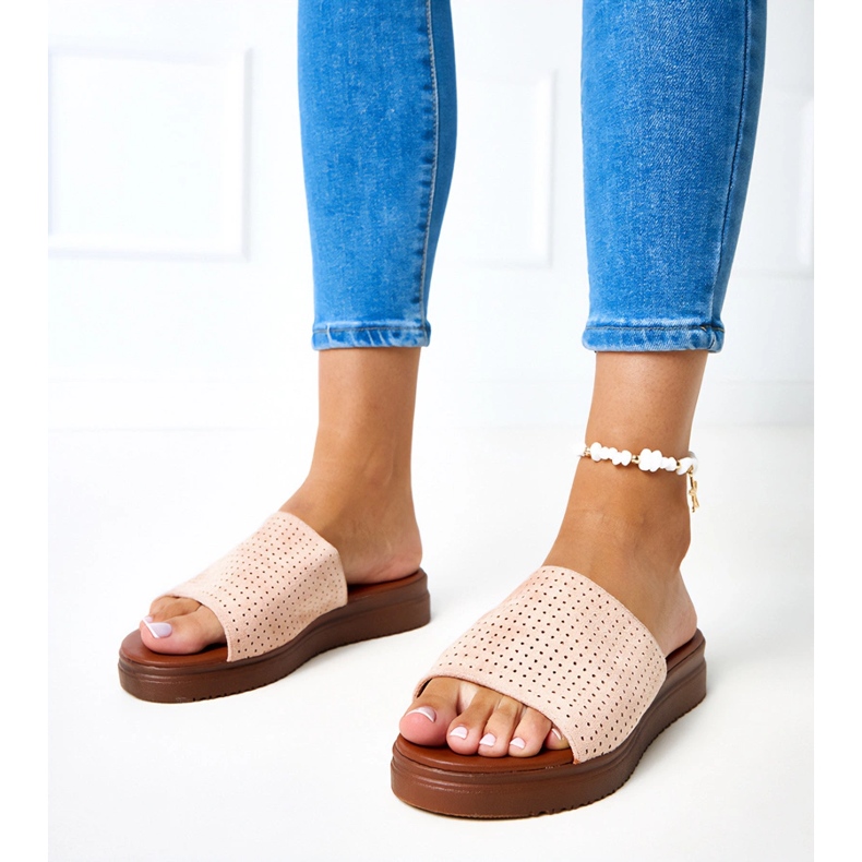 Chaussons roses à tige ajourée Idabel 1