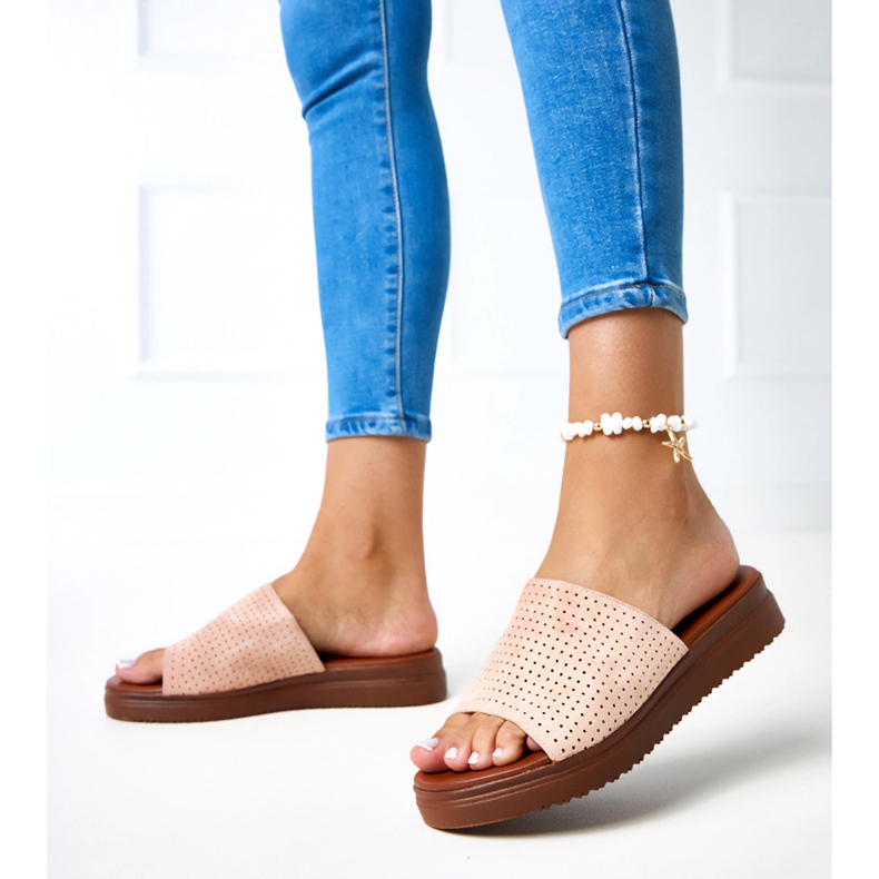 Chaussons roses à tige ajourée Idabel 2