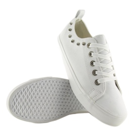Baskets blanches avec zircons cubiques BL122p Blanc 1