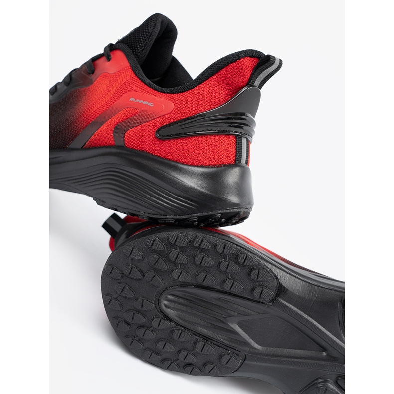 DK Chaussures de sport masculines noires et rouges légères 1