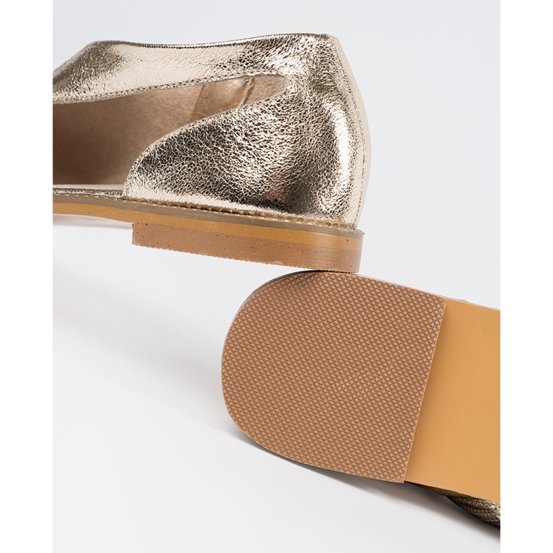 Goodin Sandales féminines d'or avec découpes doré 1