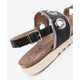 Shelvt Sandales noires avec roues en métal décoratives le noir 2