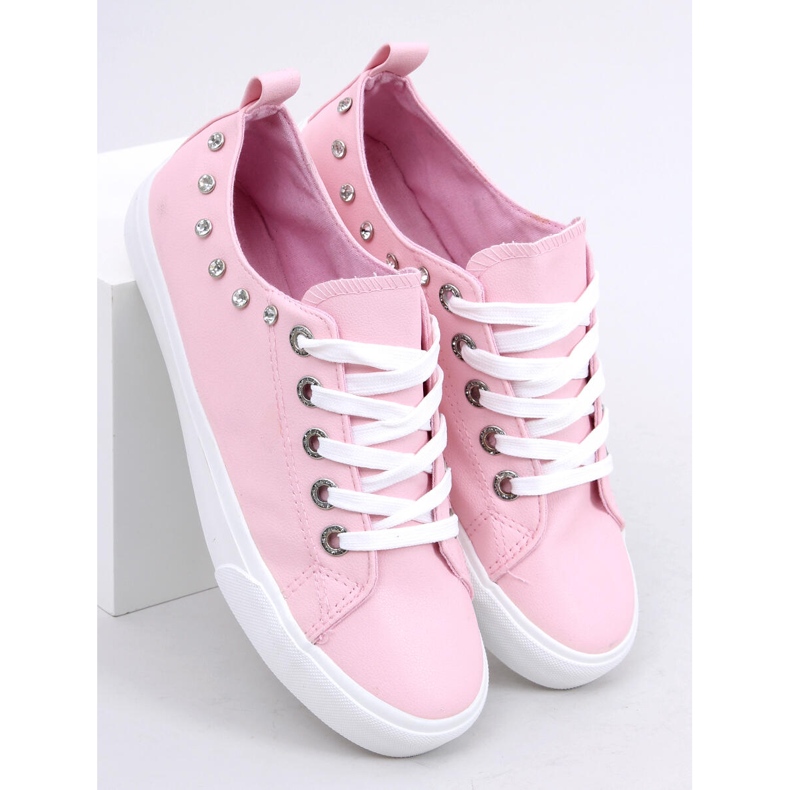 Sneakers avec zircones cubiques roses BL122p Rose 1