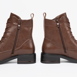 Boots en dentelle brune avec un talon bas Sergio Leone 1