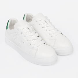 Shelvt Baskets blanches classiques avec un accent vert 5