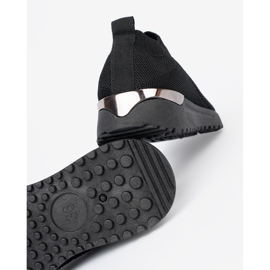 Shelvt Chaussures de sport à enfiler noir avec une tige en mailles 1