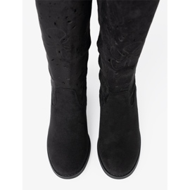 Seastar Bottes noires en daim devant le genou le noir 3