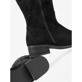 Seastar Bottes noires en daim devant le genou 1