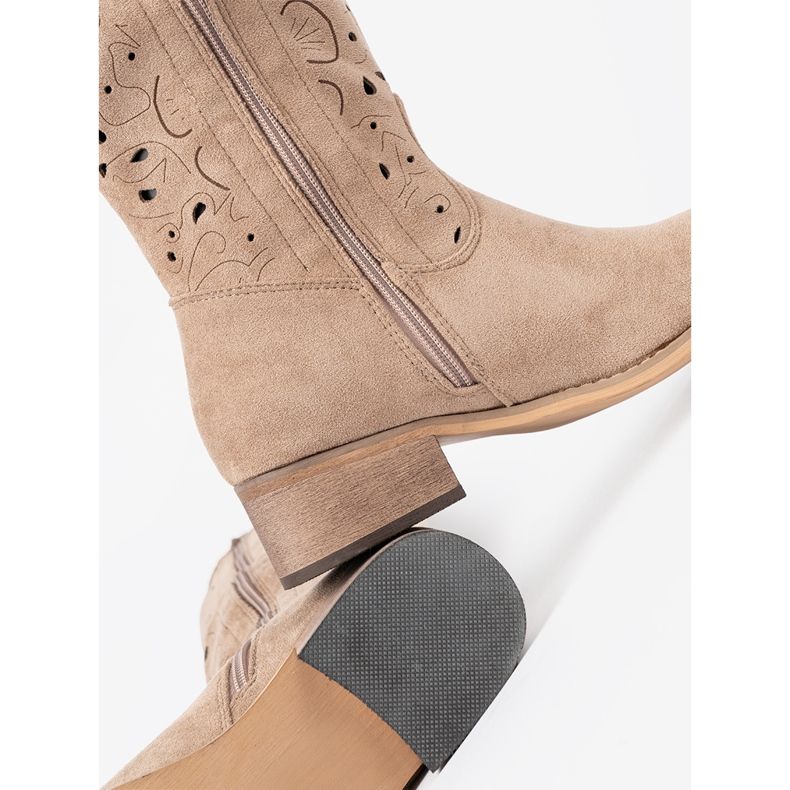 Seastar Bottes beige en daim devant le genou 1