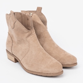 Seastar Bottes beige bottes de cowboy en daim 3