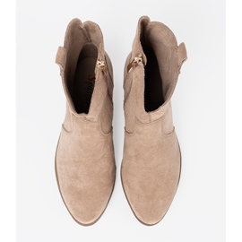 Seastar Bottes beige bottes de cowboy en daim 4