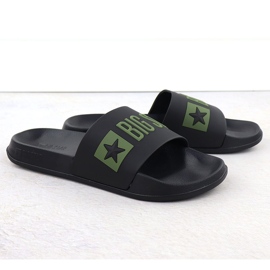 Black Big Star SS174359 Slippers de plage noire pour hommes le noir 1