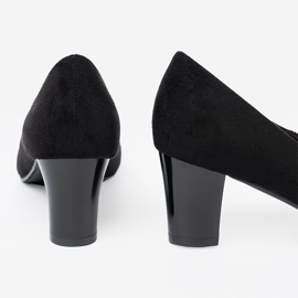 Goodin Pompes pour femmes noires avec une fleur décorative 1