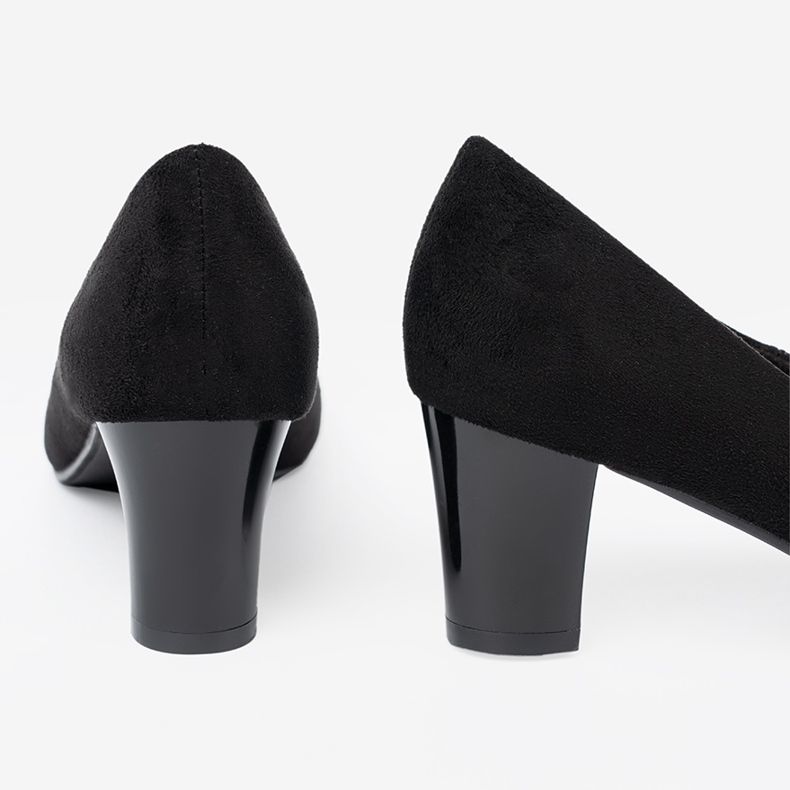 Goodin Pompes pour femmes noires avec une fleur décorative 1