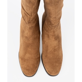 Shelvt Bottes de caramel avec une tige et un talon froissés 3