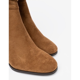 Shelvt Bottes de caramel avec une tige et un talon froissés 5