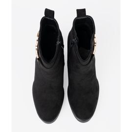 Shelvt Bottes en daim noir avec une pince élégante le noir 4
