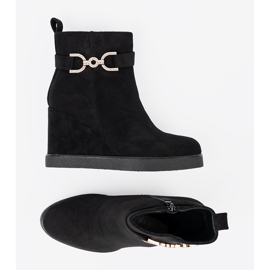 Shelvt Bottes en daim noir avec une pince élégante le noir 1