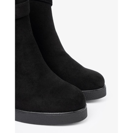 Shelvt Bottes en daim noir avec une pince élégante le noir 5