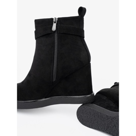 Shelvt Bottes en daim noir avec une pince élégante 2