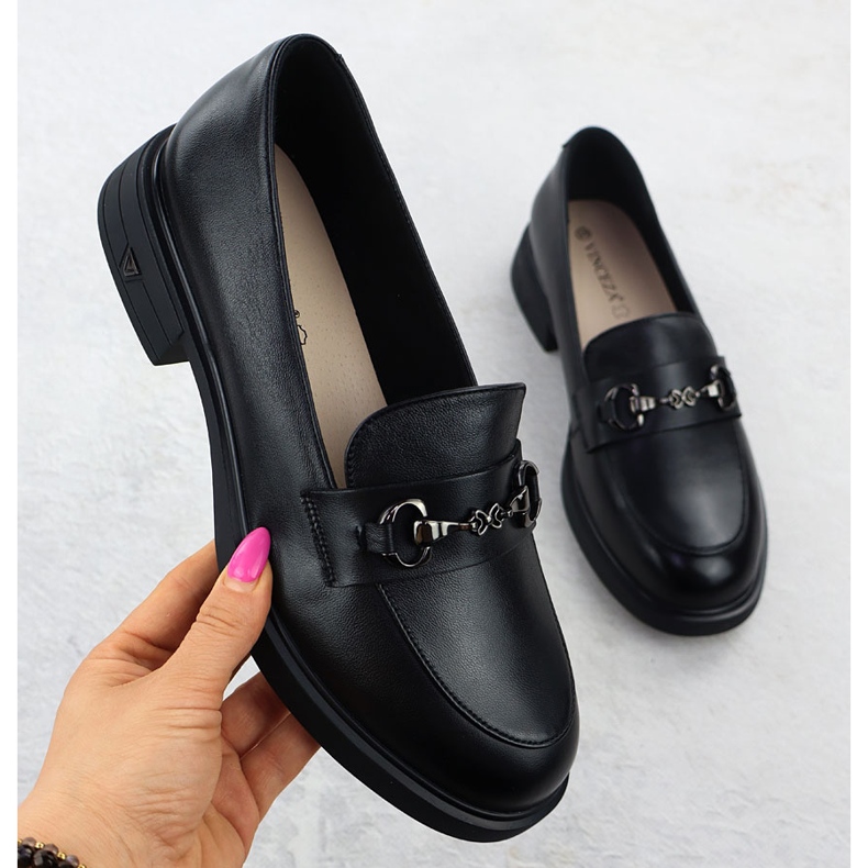 Chaussures en cuir pour femmes Muis noirs Vinceza 39958 1