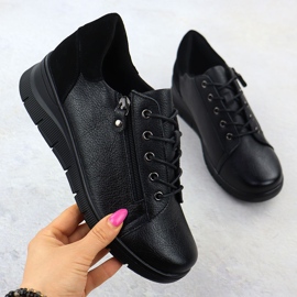 Chaussures en cuir pour femmes sur coins noirs Vinceza 39964 1