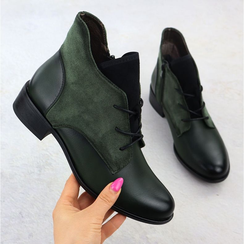 Jezzi Bottes vertes isolées des femmes ASA198-15 1