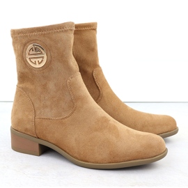 Bottes de daim des femmes avec décoration beige jezzi 198-28 2