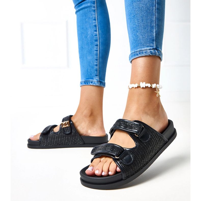 Volets au crochet noir avec rayures kliris réglables le noir 2