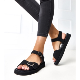 Sandales noires avec une boucle sur la ceinture Mirkas le noir 4