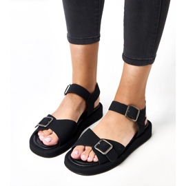 Sandales noires avec une boucle sur la ceinture Mirkas le noir 5