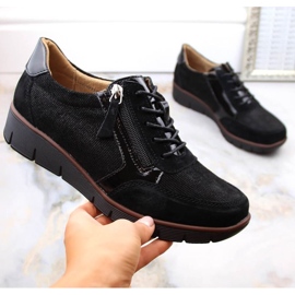 Filippo W PAW467 chaussures compensées en cuir noir le noir 2