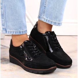 Filippo W PAW467 chaussures compensées en cuir noir le noir 4