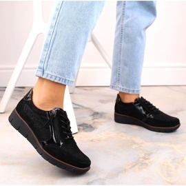 Filippo W PAW467 chaussures compensées en cuir noir le noir 5