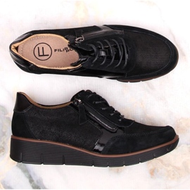 Filippo W PAW467 chaussures compensées en cuir noir le noir 8