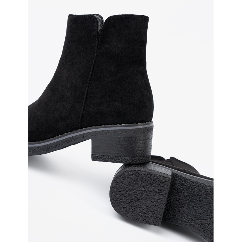 Shelvt Bottes noires simples avec un talon confortable le noir 2