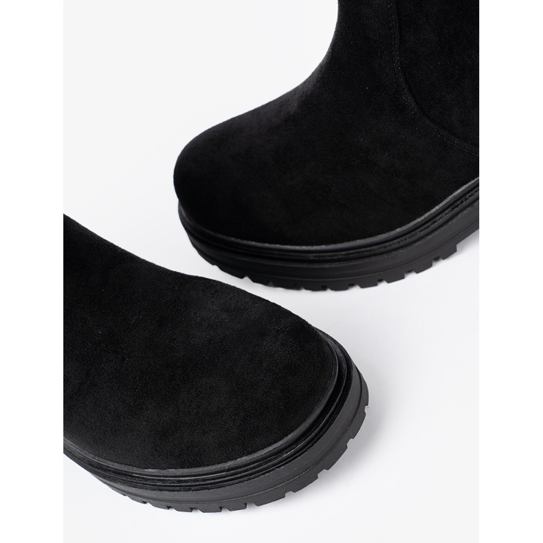 Shelvt Boots femme noires sur semelle massive le noir 1