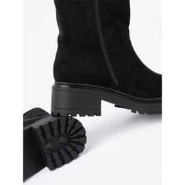 Shelvt Boots femme noires sur semelle massive 2