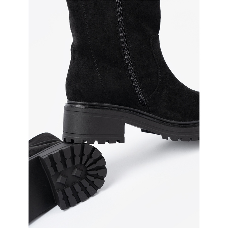Shelvt Boots femme noires sur semelle massive 2