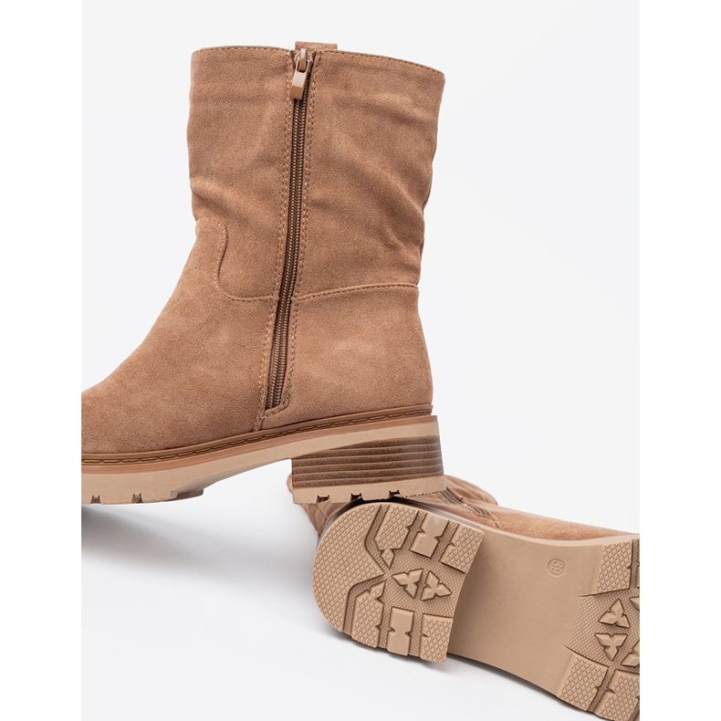 Shelvt Bottes de camec minimalistes en daim doux 1