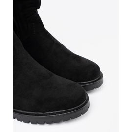 Shelvt Bottes noires avec une tige froissée et une fermeture éclair 1