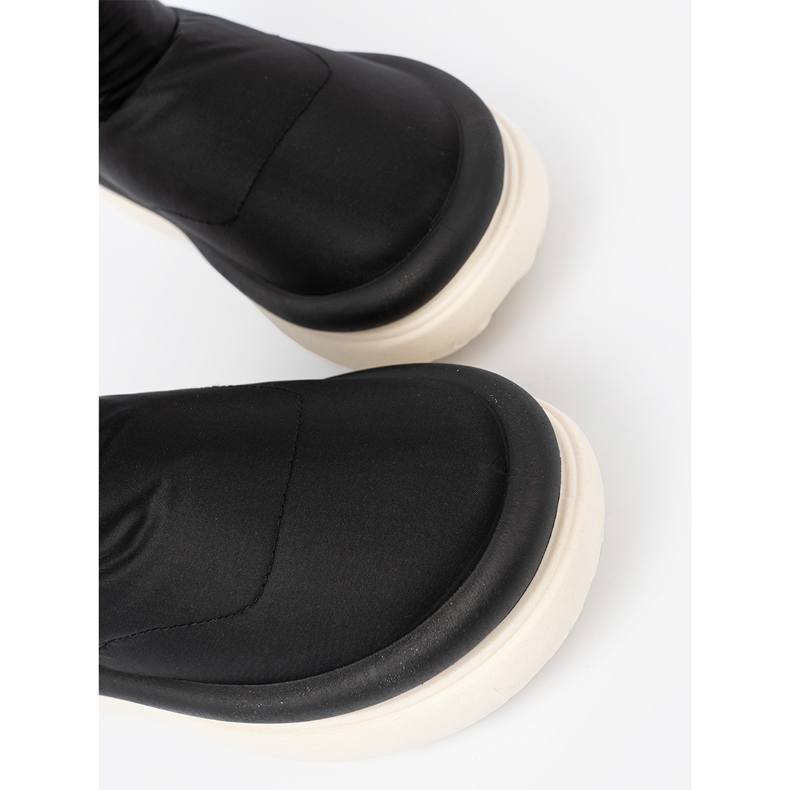 Shelvt Bottes de neige noires étanches avec un intérieur en fourrure le noir 1