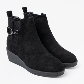 Shelvt Bottes en daim noir avec une insertion flexible le noir 2