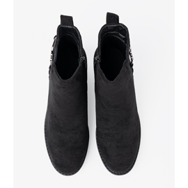 Shelvt Bottes en daim noir avec une insertion flexible le noir 3
