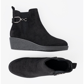 Shelvt Bottes en daim noir avec une insertion flexible le noir 4