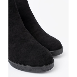 Shelvt Bottes en daim noir avec une insertion flexible 1
