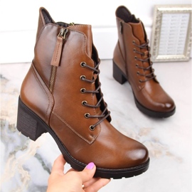 Bottines à talons hauts et plateforme Potocki W WOL177B camel brun 11