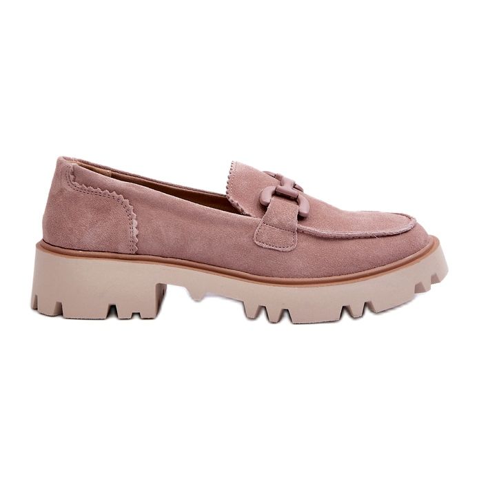 S.Barski Mocassins Femme En Daim Avec Décoration D&amp;A TW117 Rose 2