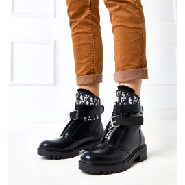 Bottes noires avec broderie décorative Valditacca le noir 1