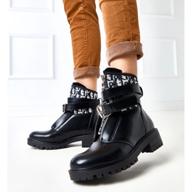 Bottes noires avec broderie décorative Valditacca le noir 2